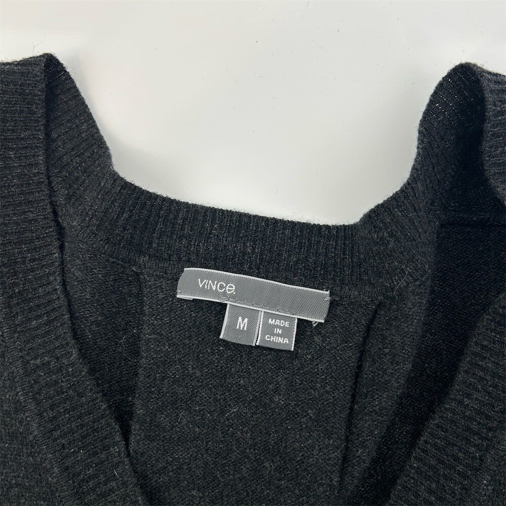 Vince V Neck Wool Cashmere Sweater Dress Grey Size M - Picture 6 of 8
